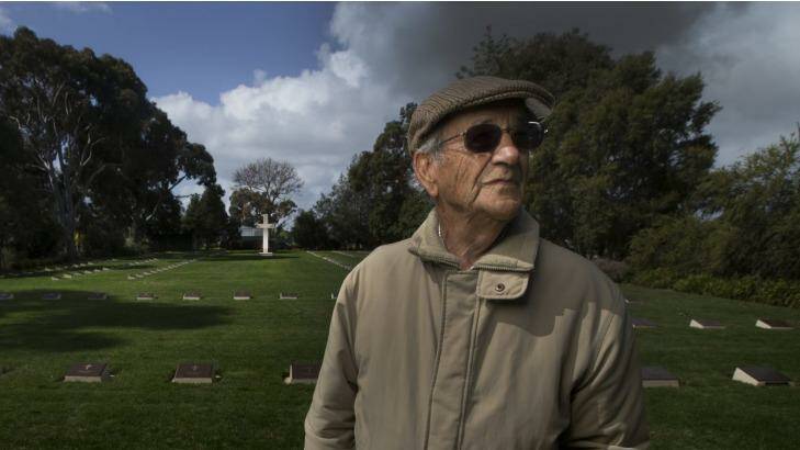 Arthur Knee revisits the German War Cemetery in Tatura. Photo: Simon O'Dwyer
