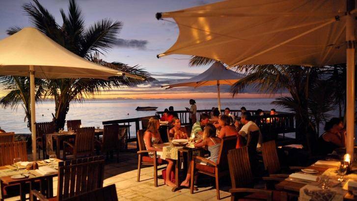 Dinner with a view at Castaway Island, Fiji. Photo: Supplied
