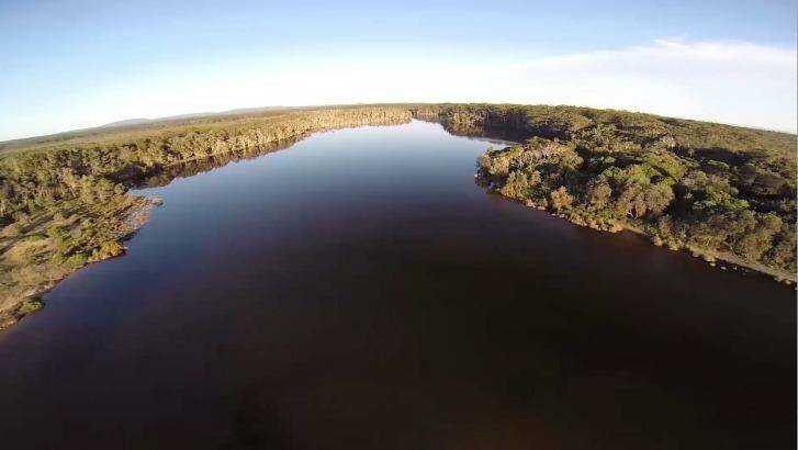 Taree Public School students flew a drone above the Manning River to capture the north coast landscape.   Photo: Taree Public School