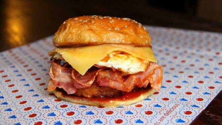 Brekkie burgers, with bloody Mary mayo, will be available at The Park.  Photo: Supplied 