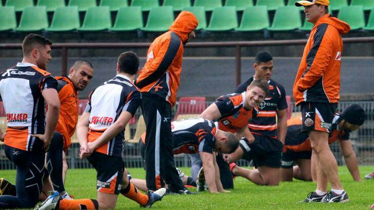 Business as usual: The Tigers train on Friday. Photo: Peter Rae