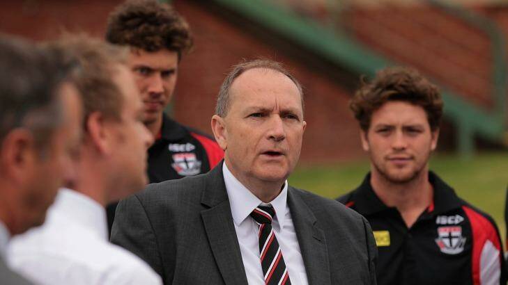 St Kilda president Peter Summers at the Junction Oval last month. Photo: Robert Prezioso