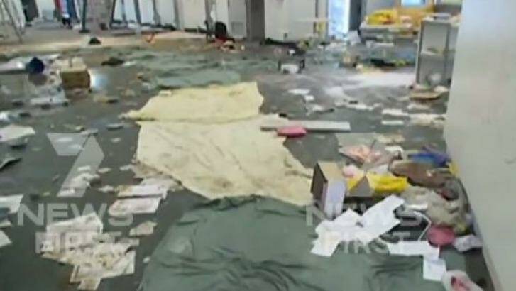 An image of the destruction inside Ravenhall prison. Photo: Courtesy of Seven News