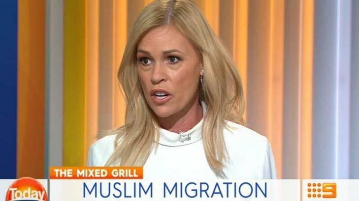 Not alone: Sonia Kruger came under heavy criticism in July when she said she wanted a ban on Muslim migration to Australia.  Photo: Channel Nine 