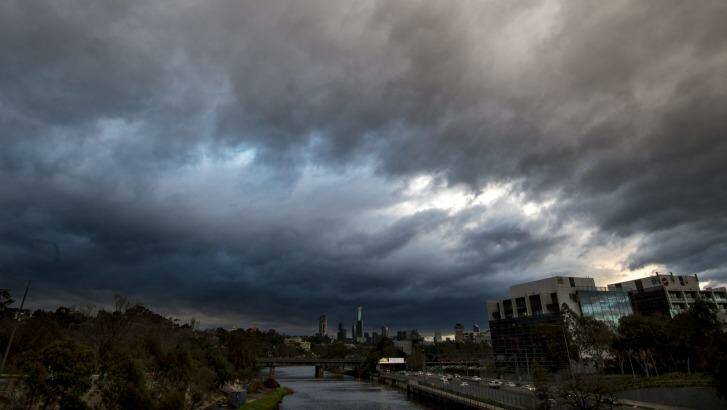 Storm clouds gather over Melbourne.. Photo: Penny Stephens