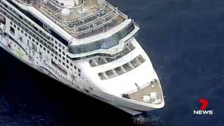 The stricken cruise ship, the Norwegian Star Photo: Courtesy of Seven News