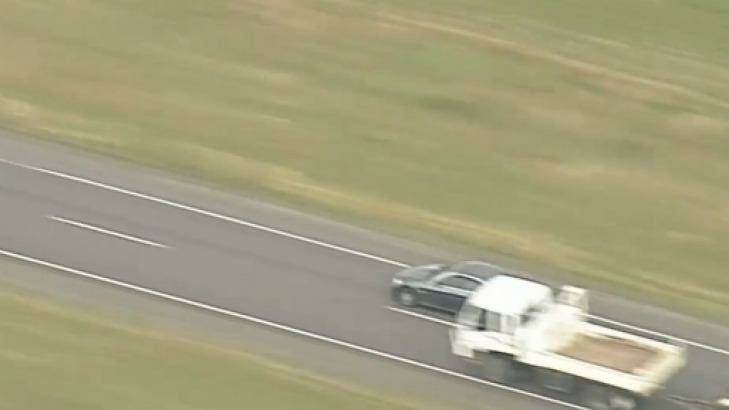 The car travelled at high speeds, darting in and out of lanes. Photo: Nine News