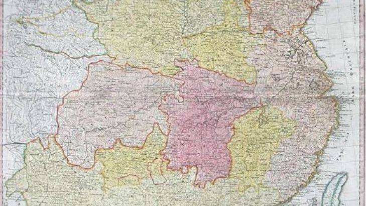 A detail of the 1735 d'Anville map showing ''China Proper''.