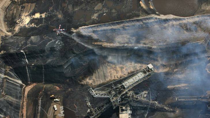 The fire at the Hazelwood open-cut mine in 2014. Photo: Angela Wylie