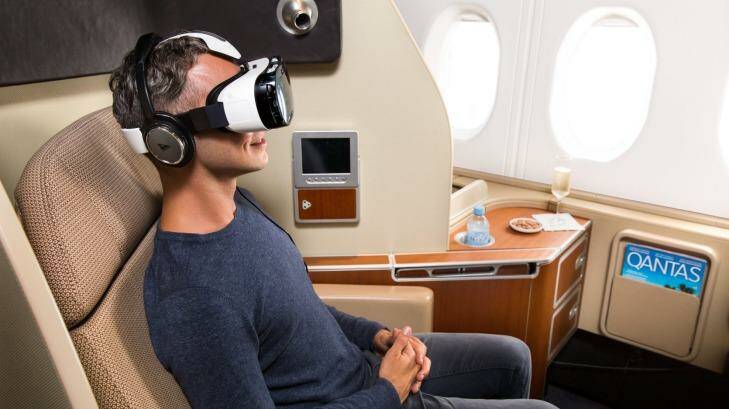 The new entertainment service uses Samsung virtual reality technology. Photo: Qantas