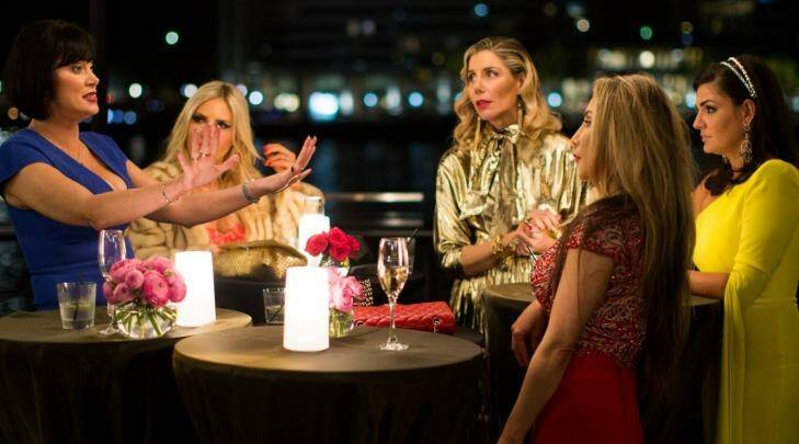 Lisa (far left) with <i>The Real Housewives of Sydney</i> cast. Photo: Foxtel