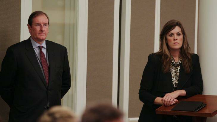 Liberal Party federal director Brian Loughnane and Peta Credlin. Photo: Alex Ellinghausen