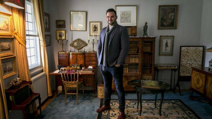 Melba estate manager Daniel Johnson in the "boudoir" or private office, of Nellie Melba's home, Coombe Cottage, which will host public tours in July. Photo: Eddie Jim
