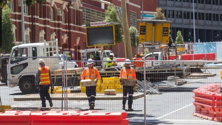 Work begins on the  the new CBD North Station. Photo: Paul Jeffers