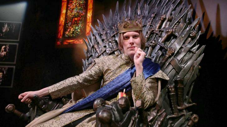 Fan Jack Beu, 21 from Brisbane, at the <i>Game of Thrones</i> exhibition at the MCA in Sydney. Photo: Anthony Johnson