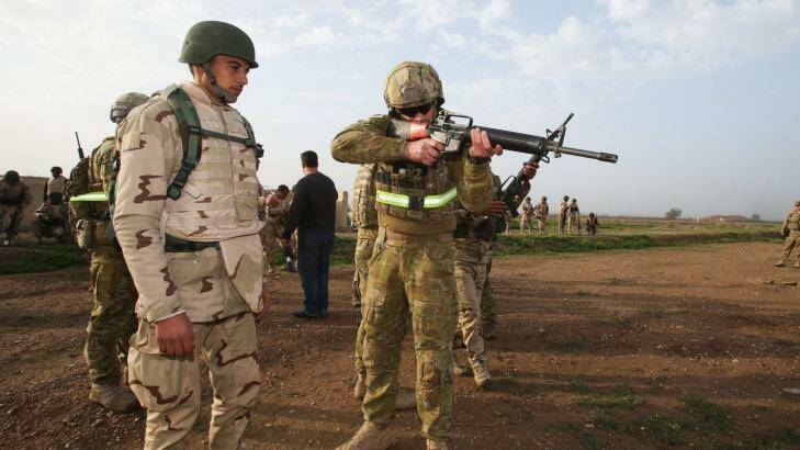 Australian troops are training Iraqi soldiers for the fight against the so-called Islamic State. Photo: Pool