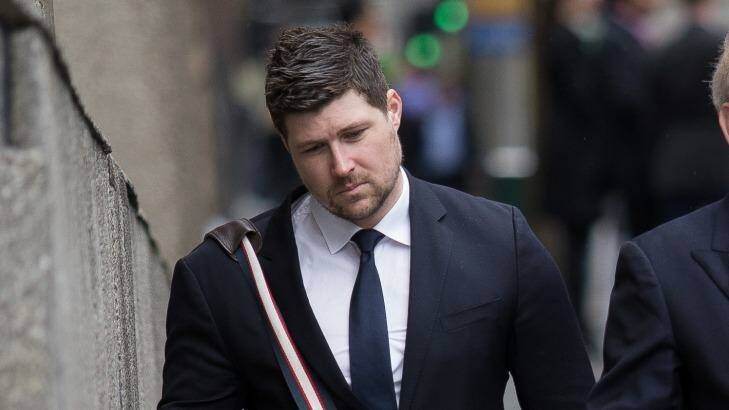 Dr Adam Matthews at VCAT where he is giving evidence in an appeal by trainers Mark Kavanagh and Danny O'Brien for cobalt doping. Photo: Jason South