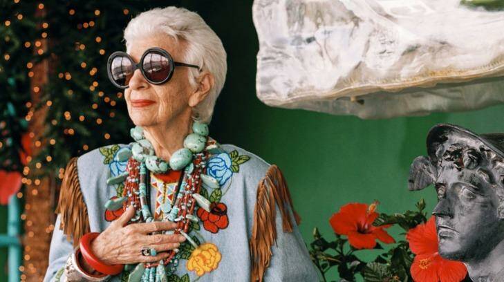 Iris Apfel is the 93-year-old style icon who came late to the public eye. Photo: Supplied