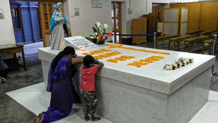 The Tomb of Mother Theresa in the Mother House, Missionaries of Charity. Photo: Michael Gebicki