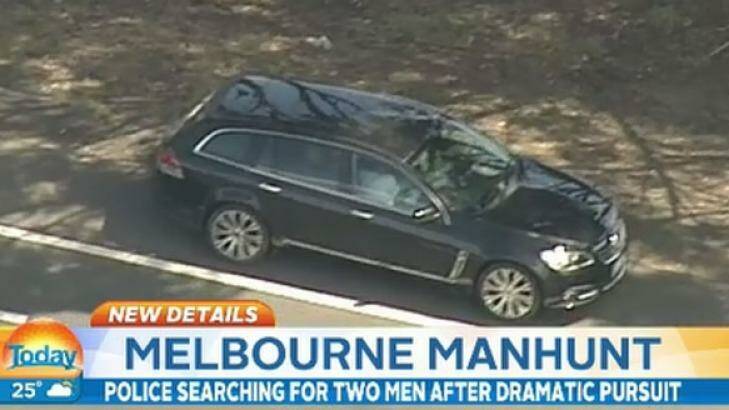 The alleged stolen car later found at Melbourne Airport. Photo: Nine News