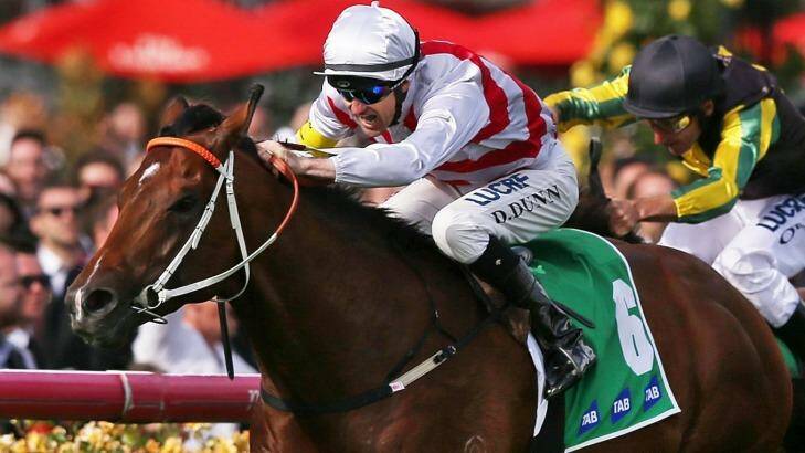 England-bound?: Deep Field wins at Flemington on Derby day. Photo: Michael Dodge/Getty Images