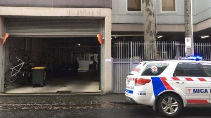 The scene where a woman and man fell from an apartment. Photo: Twitter/@7NewsMelbourne