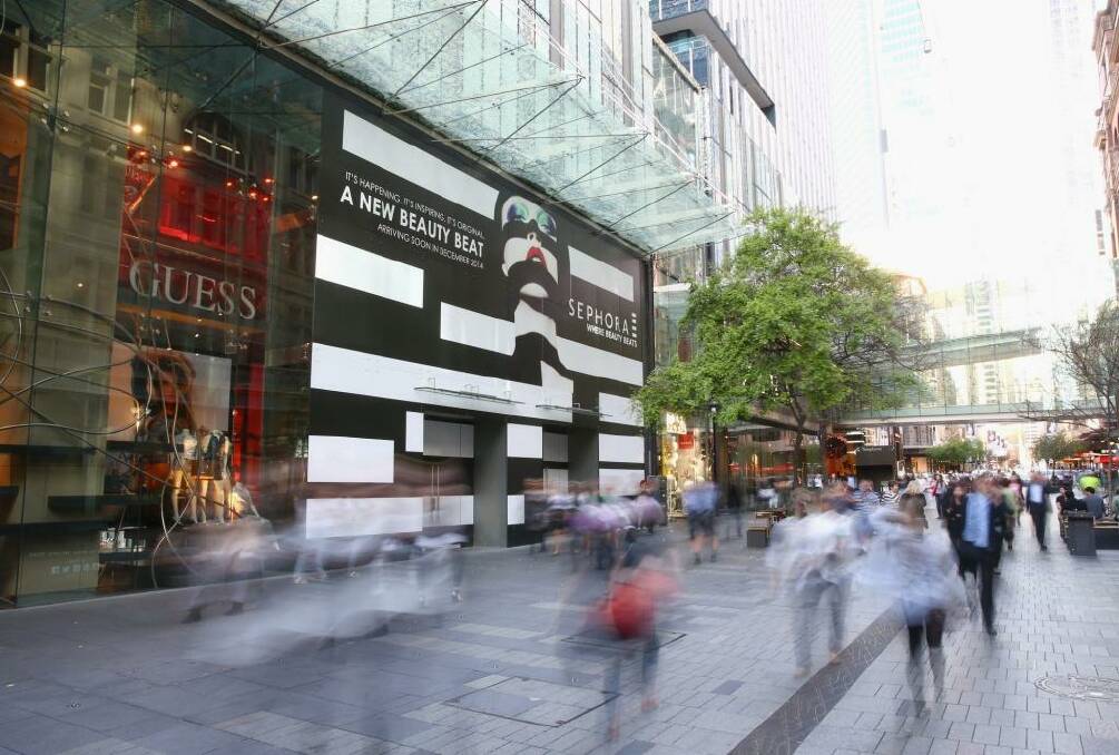 Sephora beat: A general view is seen outside the soon to be opened Sephora store on Pitt Street . Photo: Mark Kolbe