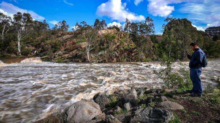 The Dights Falls on the Yarra River after three days of heavy rain.   Photo: Eddie Jim