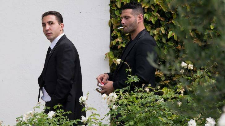 Made then unmade: Brunswick organised crime boss Rocco Arico (left) at a funeral in 2016. Photo: Jason South