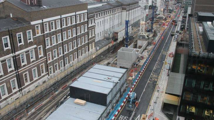 London's Cross Rail project under construction: a levy on property owners will pay for a quarter of its cost.