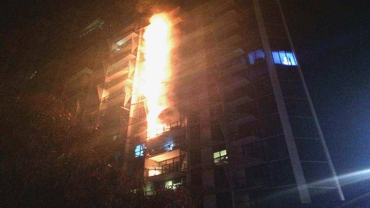 The 2014 Docklands Lacrosse apartment building fire in Melbourne. Photo: Gregory Badrock