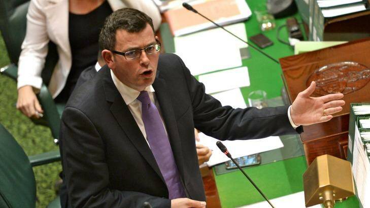 Daniel Andrews, as opposition leader in 2014, was critical of Geoff Shaw.  Photo: Justin McManus