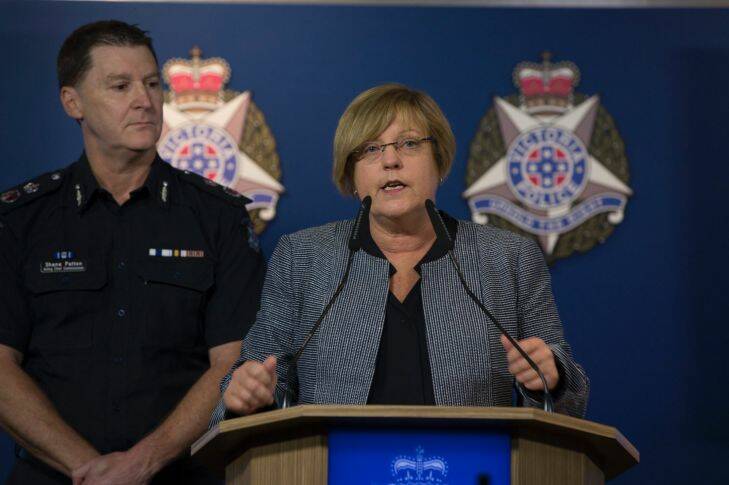 2/1/18 Police Minister Lisa Neville speaks to the media about the percieved threat of African youth crime. Photograph by Chris Hopkins