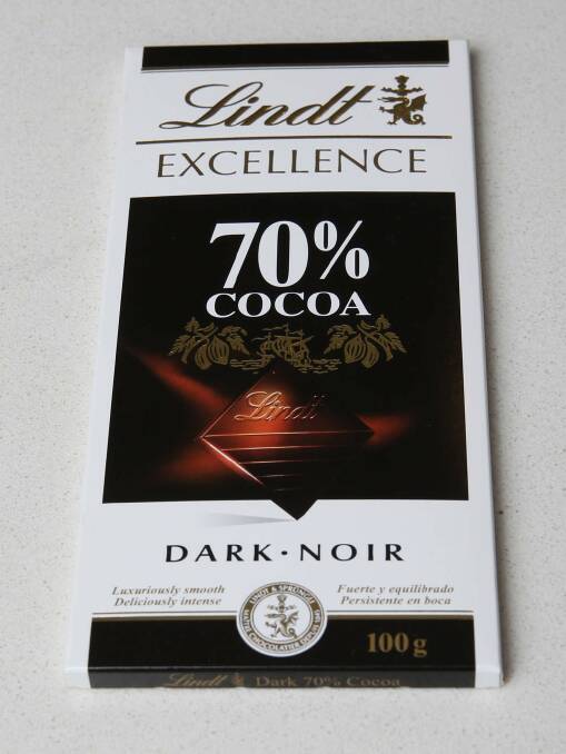 Secret vice: Lindt 70 per cent cocoa chocolate. Photo: Janie Barrett