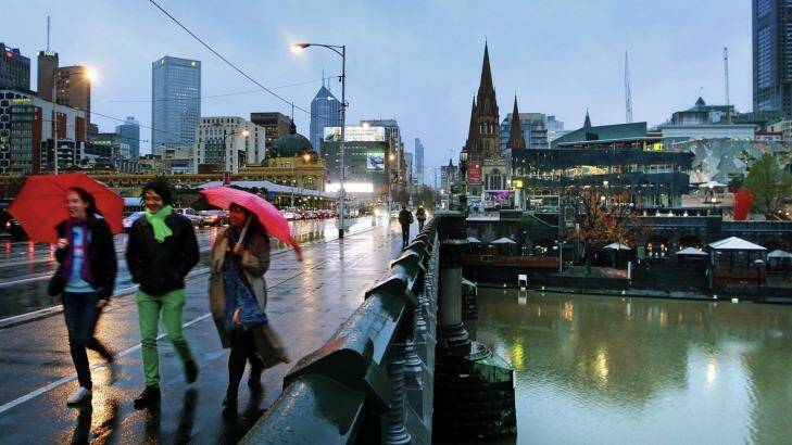 Wet and windy in Melbourne. Photo: Paul Rovere