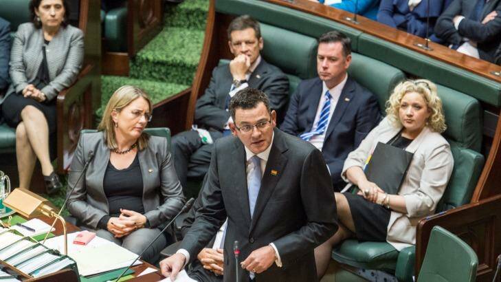 Premier Daniel Andrews came under fire for his "fat" quip. Photo: Penny Stephens
