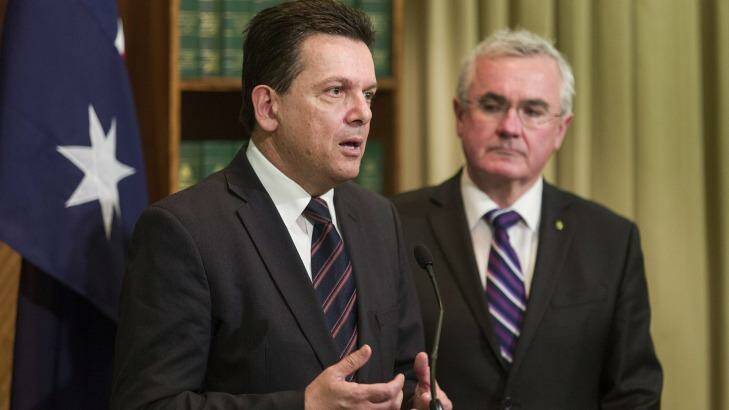 Nick Xenophon (left) and Andrew Wilkie have put gambling reform back on the political agenda. Photo: Paul Jeffers