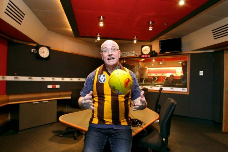 Ross Stevenson  is a Hawthorn supporter -  at Media House.  The Age. Photo: Angela Wylie. September 27 2013.