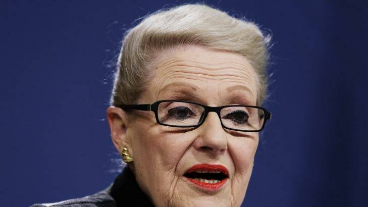 Speaker of the House of Representatives Bronwyn Bishop at a press conference answering questions about her chartered helicopter flight.  Photo: James Brickwood