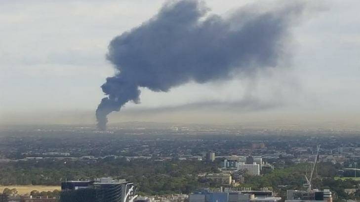 The Broadmeadows fire was visible for miles.