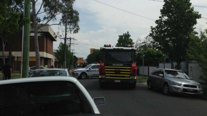 Emergency services at the scene in Preston. Photo: Robyn Grace