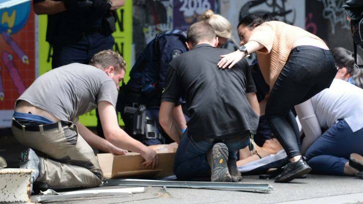 Four people were killed after a car ran down pedestrians in Bourke Street. Photo: Justin McManus