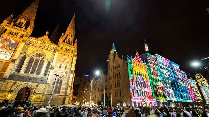 The Fractured Fairytales installation during White Night.  Photo: Chris Hopkins