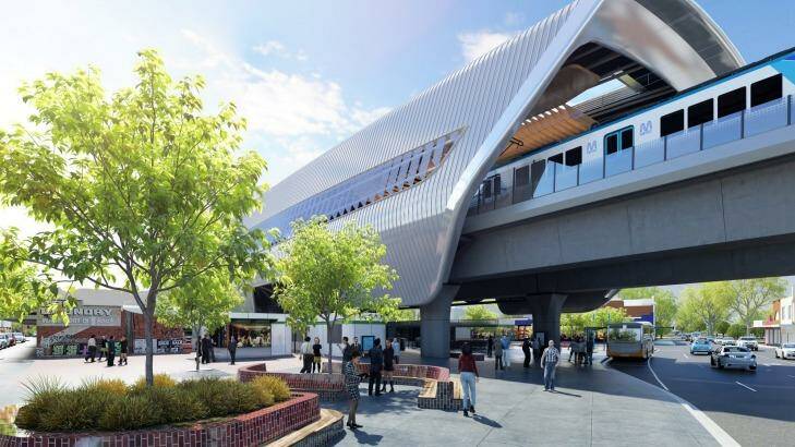 An artist's impression of sky rail. Photo: Supplied