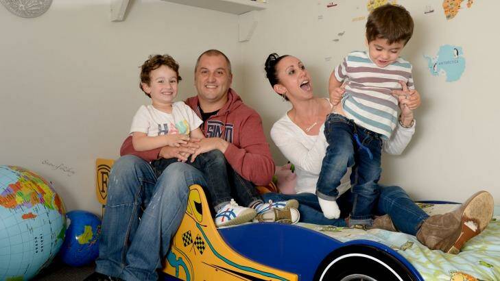 David and Naomi Sirianni – pictured with sons Luka, 4, and Archer, 3 – are pleased with the big funding boost for public schooling.  Photo: Penny Stephens