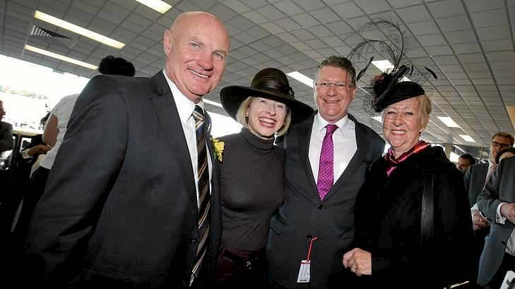 Sydney trainer Gai Waterhouse with Colin McKenna and Premier Denis Napthine and his wife Peggy Napthine. Photo: Damian White
