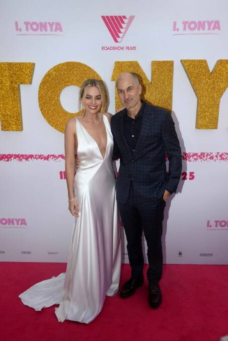 Australian actress Margot Robbie and director Craig Gillespie at the red carpet premiere for her new film I,Tonya at Fox Studios in Moore Park, Sydney, Tuesday, January 23, 2018. (AAP Image/Ben Rushton) NO ARCHIVING