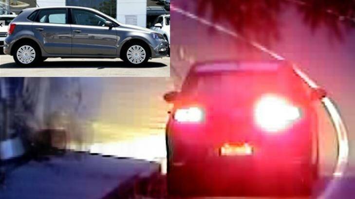 CCTV images of a car police believe may have been used to drop tacks on the Yarra Boulevard in Kew. Photo: Victoria Police