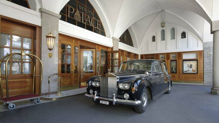 The hotel entrance and one of its many Rolls Royce cars. Photo: Peter Porst
