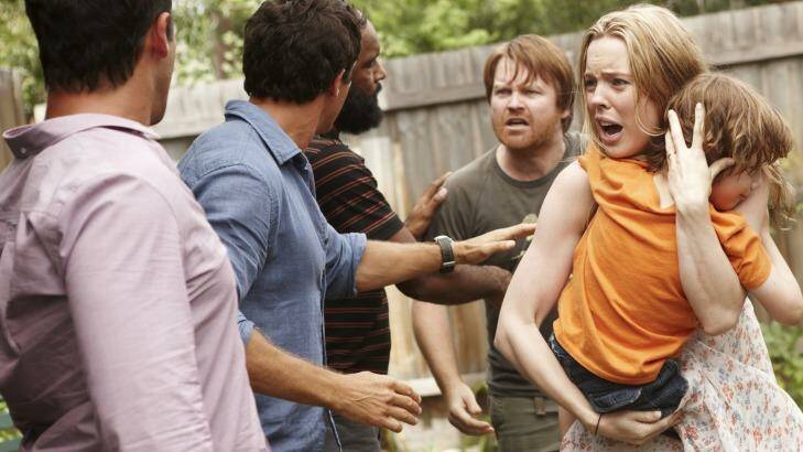Melissa George, right, as Rosie in the Australian production of <i>The Slap</i>. Photo: Supplied